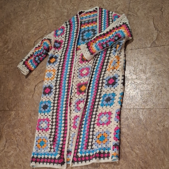 POL Sweaters - POL Multicolor Crochet Cardigan